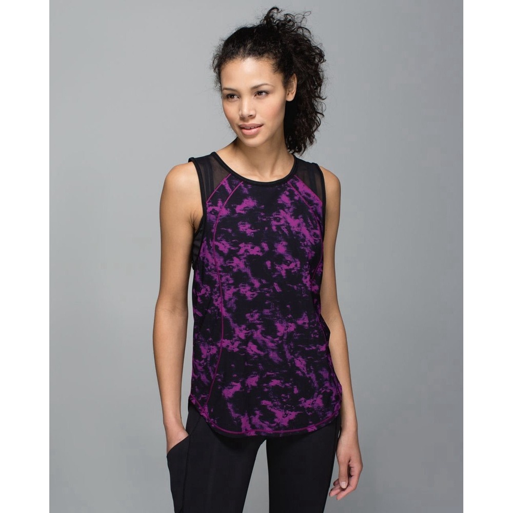 Lululemon Sculpt Tank Breezie Regal Plum Black Workout Activewear Women's 6